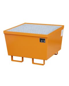 Auffangwanne für 1 x 200-Liter-Fass, RAL 2000 - gelborange, 800 x 800 x 545 mm