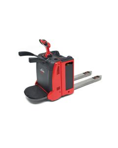 Der Linde T20 AP Niederhubwagen verf&uuml;gt &uuml;ber eine umbaubare Standplattform.