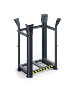RR Industrietechnik Palettenrichtgestell RRG in robuster Stahlkonstruktion RAL 7016 mit Trichterführungen zur automatischen Palettenausrichtung